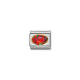 Nomination COMPOSABLE CLASSIC Edelsteine, Edelstahl und 18k gold (08_OPAL ROT)